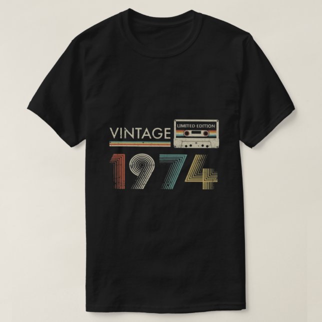 T-shirt Cassette vintage 1974 limitée (Design devant)