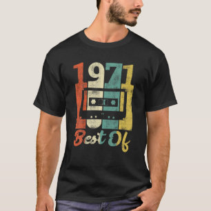 T-shirt Cassette vintage 50E Anniversaire 1971 Meilleur De
