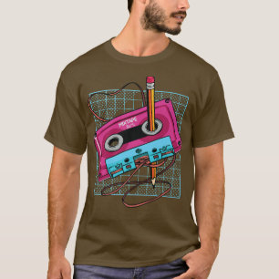 T-shirt Cassette vintage Crayon les années 70 80s 90s Musi