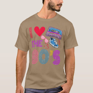 T-shirt Cassetteape Rétro J'aime Les 80S Costume I Heart f