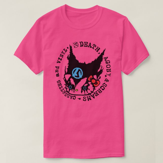 T-shirt Cassettes de mort, d'agonie et de cris et vinyle (Design devant)