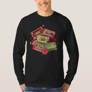 T-shirt Cassettes de musique de Noël vintage Chapeau de Pè