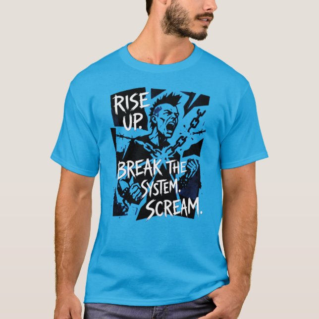 T-shirt Cassez Le Système Punk Sans Chaînes Sans Limites R (Devant)