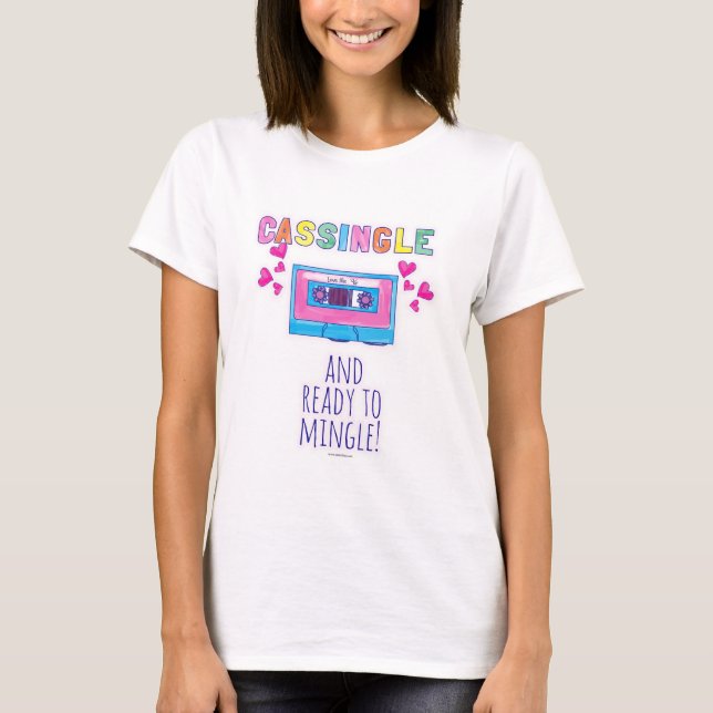 T-shirt Cassingle Funny Retro Music Dessin Slogan (Devant)