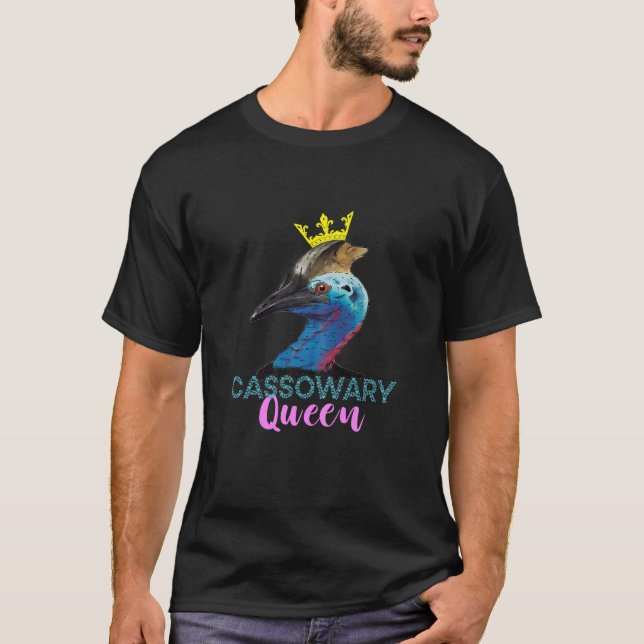 T-shirt Cassowary Queen Casque Crown Cassowary Bird (Devant)
