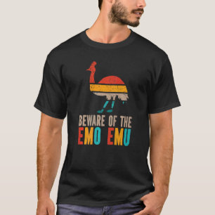 T-shirt Cassowary Retro Sunset Emo Emu Pet Cassowary