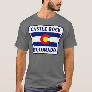 T-shirt Castle Rock Colorado Drapeau rétro Badge blanc