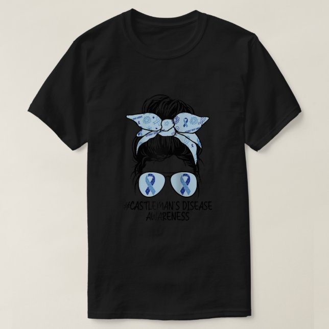 T-shirt Castleman Disease Awareness Messy Bun Raglan Baseb (Design devant)