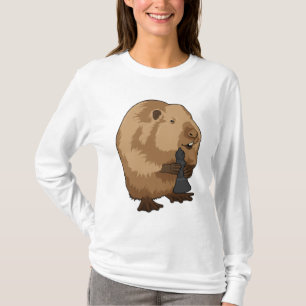 T-shirt Castor au jeu d'échecs avec pièce d'échecs Évêque