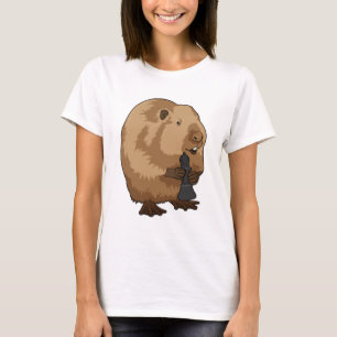 T-shirt Castor au jeu d'échecs avec pièce d'échecs Évêque