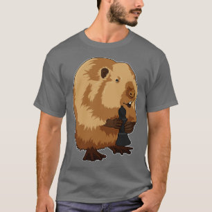T-shirt Castor au jeu d'échecs avec pièce d'échecs Évêque