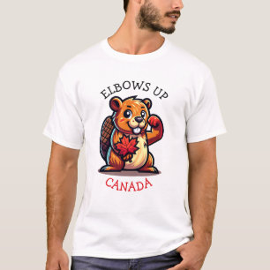 T-shirt Castor avec feuille d'érable et coudes au Canada B