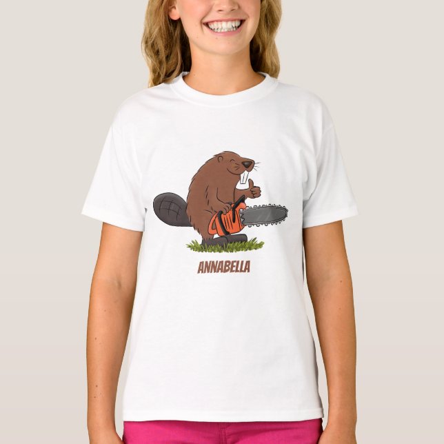 T-shirt Castor drôle avec humour de dessin animé de tronço (Devant)