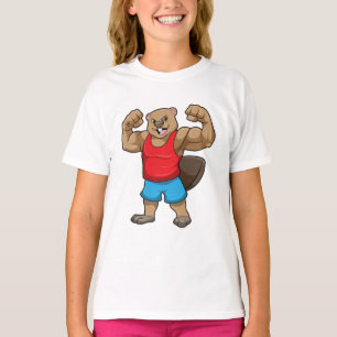 T-shirt Castor en Bodybuilder avec gros bras