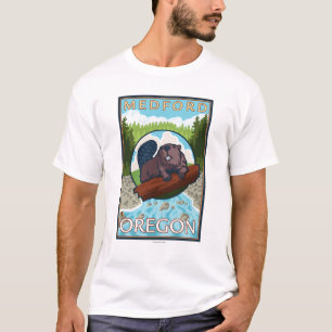 T-shirt Castor et rivière - Medford, Orégon