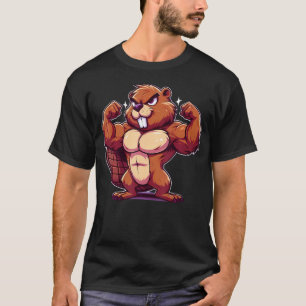 T-shirt Castor Flexion des Muscles Fan Amateur de Musculat