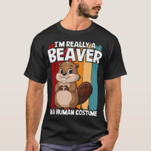 T-shirt Castor JE Suis Vraiment Une Fille Castor