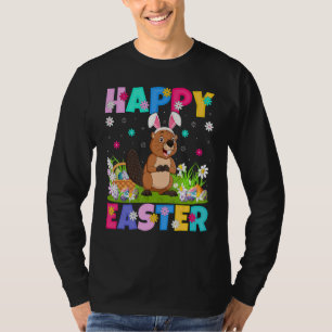 T-shirt Castor Joyeux Bunny de Pâques Castor dimanche de P