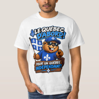 T-shirt Castor Québécois – Québec Indépendant – Humour Pol