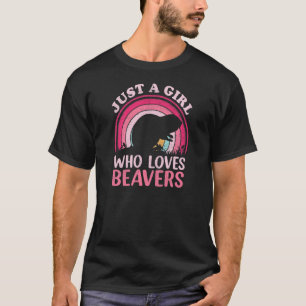 T-shirt Castor Rétro vintage Juste Une Fille Qui Aime Le C