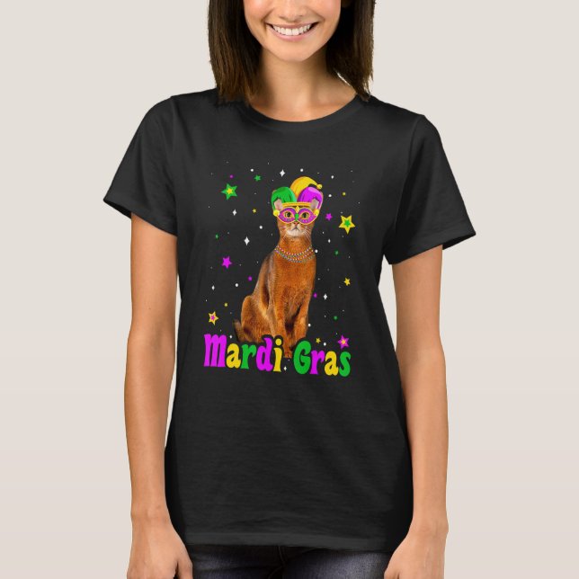 T-shirt Cat Abyssinian Mask Mardi Gras Carnivals Animals C (Devant)