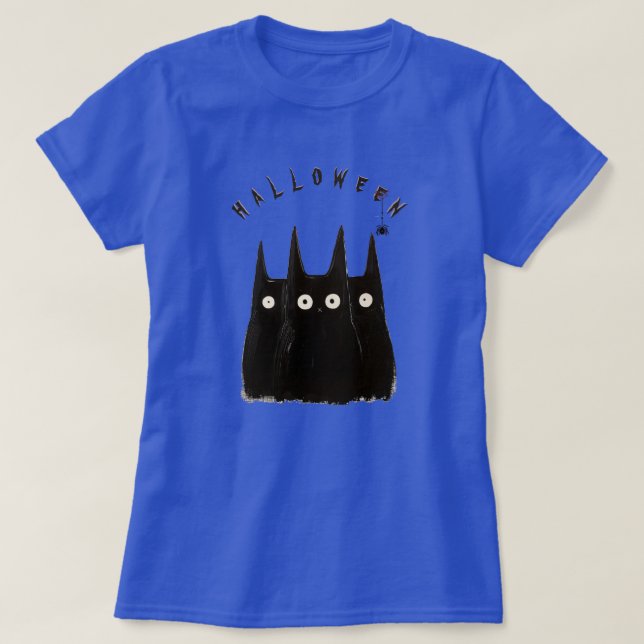 T-shirt Cat and Halloween, personalized (Design devant)