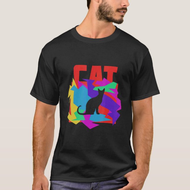 T-shirt Cat Animal Mosaik Puzzle (Devant)