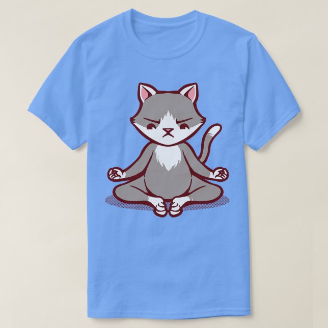 T-shirt Cat Animaux Méditation Bouddhisme zen par Tobe Fon (Design devant)