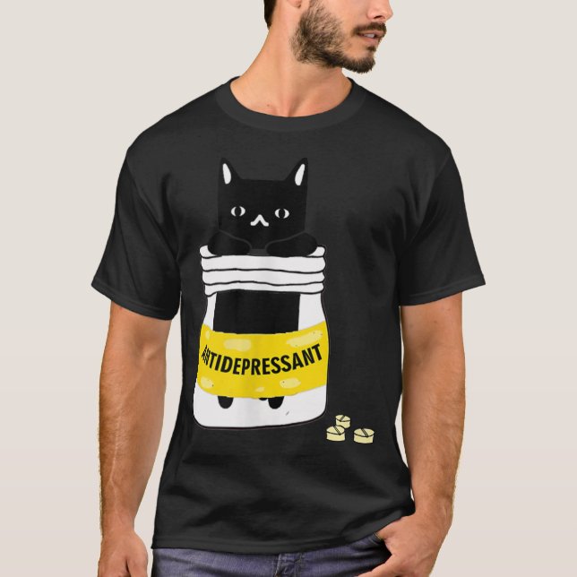 T-shirt Cat Antidepressant (Devant)