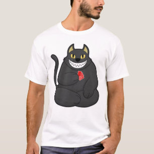 T-shirt Cat at Poker avec cartes de Poker