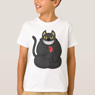 T-shirt Cat at Poker avec cartes de Poker