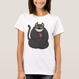 T-shirt Cat at Poker avec cartes de Poker