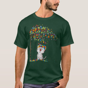 T-shirt Cat Autism Cute Cat Autisme Arbre Puzzle Cat Kitt