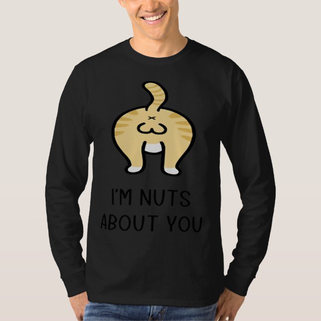 T-shirt Cat Ball I m Nut About You Happy Valentine Anniver (Devant)