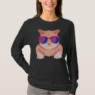 T-shirt Cat Bi Pride Lgbt Bisexualité Drapeau Cool Lunette