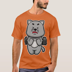 T-shirt Cat Biceps formation avec Barbell