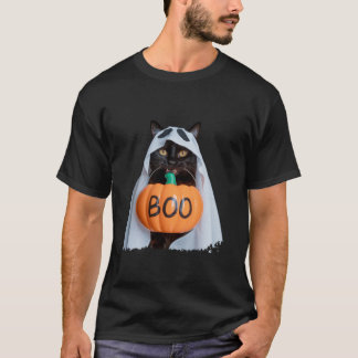 T-shirt Cat Black Halloween Boo