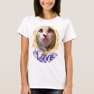 T-shirt Cat Blue Eyes Love Oubliez-moi-pas mignonne