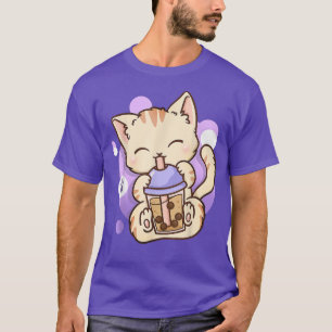 T-shirt Cat Boba Tea Bubble Tea Anime Kawaii Neko Gift Gir