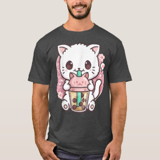 T-shirt Cat Boba Tea Bubble Tea Anime Kawaii Neko Gift Gir