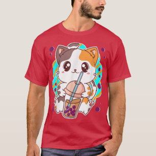 T-shirt Cat Boba Tea Bubble Tea Anime Kawaii Neko Toxits G