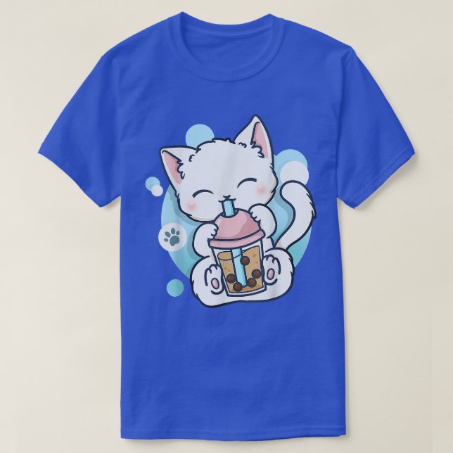 T-shirt Cat Boba Tea Bubble Tea Anime Kawaii Neko Venin (Design devant)