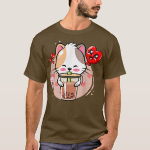 T-shirt Cat Boba Tea Bubble Tea Kawaii Anime Japanese Neko