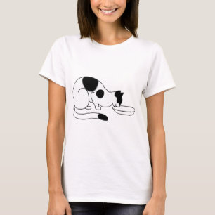 T-shirt Cat Bowl Noir Manger Animaux domestiques Feline Fa