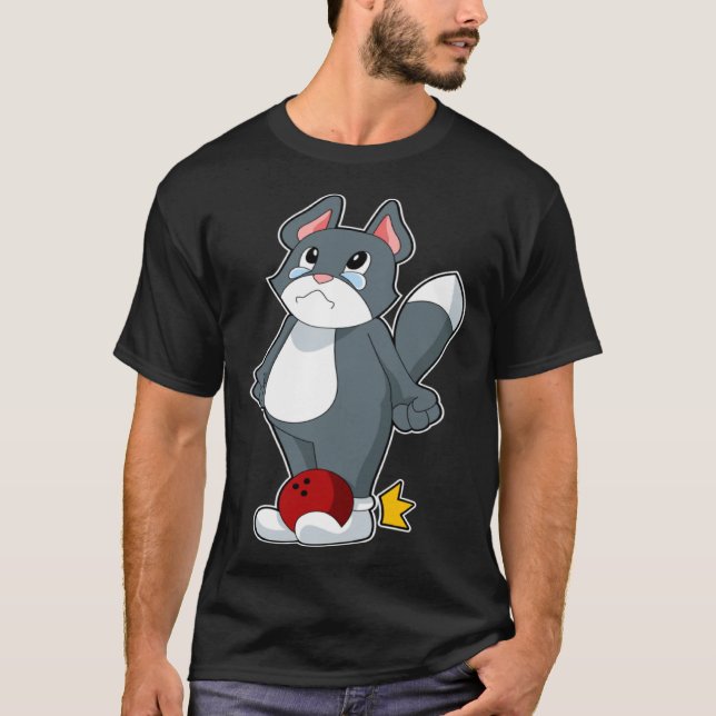 T-shirt Cat Bowling Bowling ball Sports (Devant)