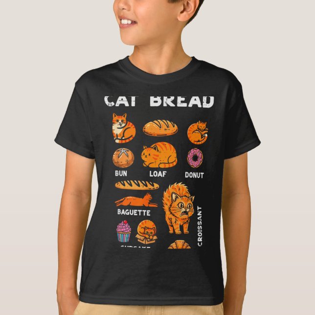 T-shirt Cat Bread Bun Loaf Cute Kitten Kitty Food Pun Wome (Devant)