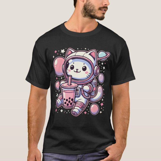 T-shirt Cat Bubble Bobaea In Space Astronaut Anime boy (Devant)