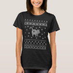 T-shirt Cat Butt Christmas Winter Holiday Ugly Sweater Pat<br><div class="desc">Cat Butt Noël Vacances d'hiver Vilain doux Motif</div>