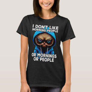 T-shirt Cat Café Je n'aime pas les gens du matin