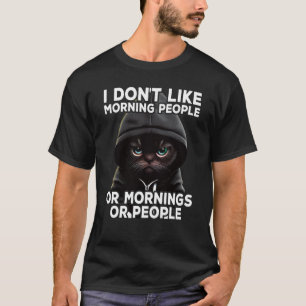 T-shirt Cat Café Je n'aime pas les gens du matin 1